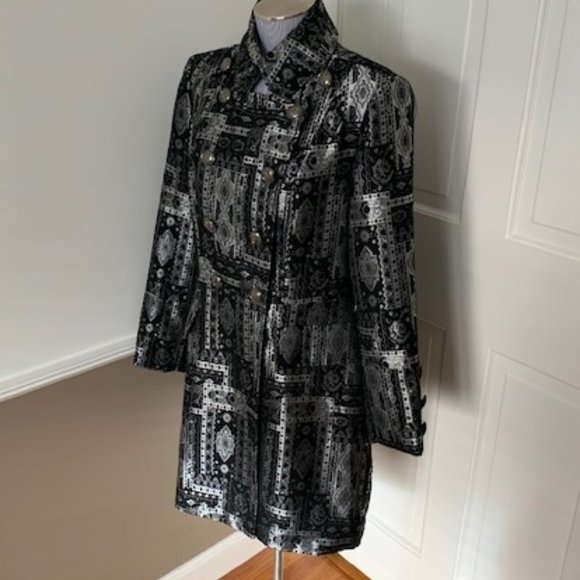 Christopher & Banks Jackets & Blazers - Black and Silver Dress Coat Size M